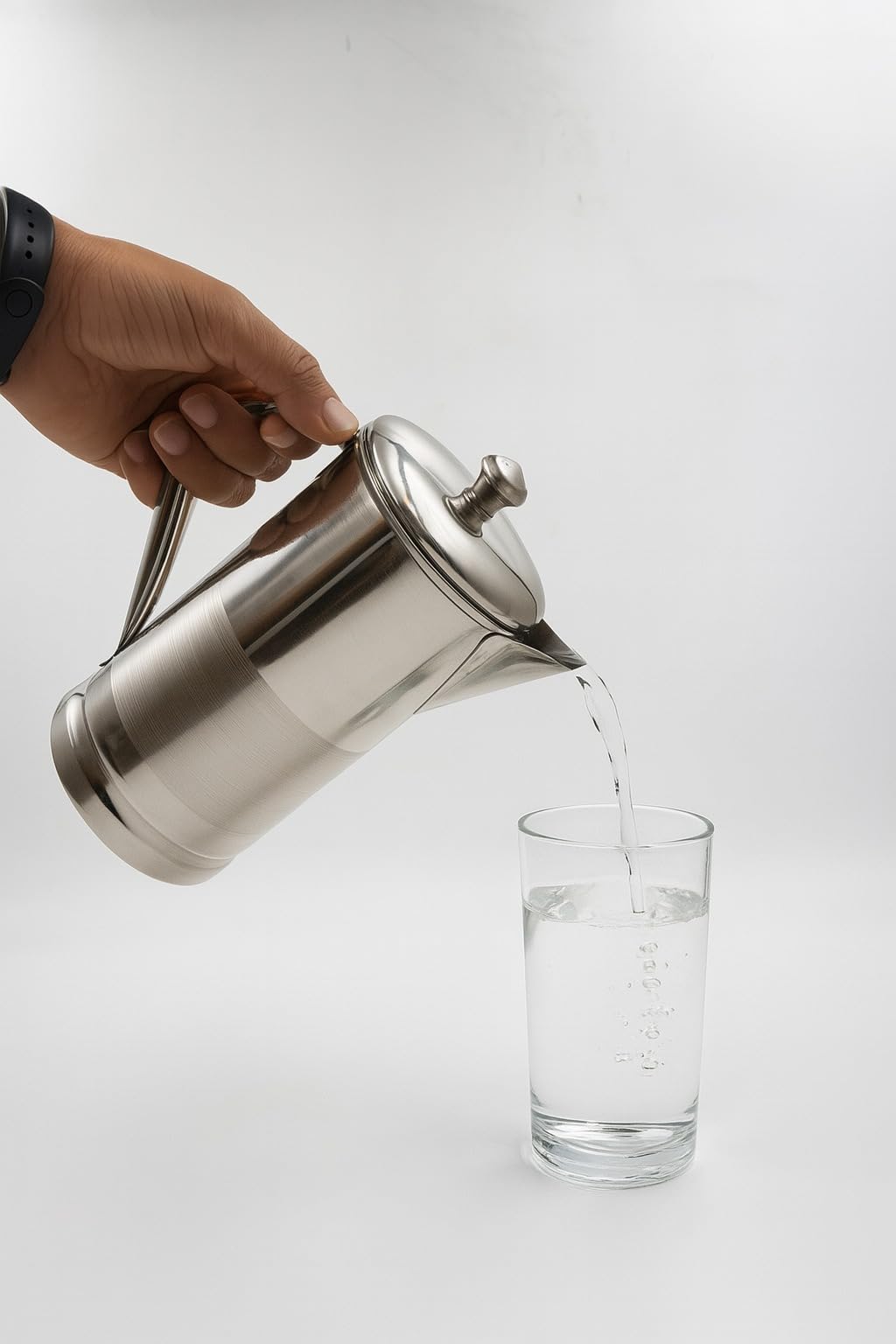 Gurubhai Equipments Stainless Steel Sambar & Sauce Serving Jug with Lid