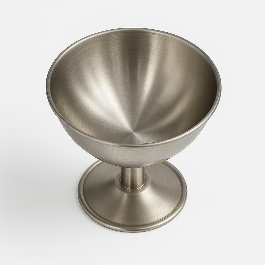 GURUBHAI EQUIPMENTS Stainless Steel Dessert Cups – Set of 6 | Premium Ice Cream Bowls for Dessert, Pudding, Custard & Fruits | Durable, Easy-to-Clean Serving Bowls for Home & Restaurant Use