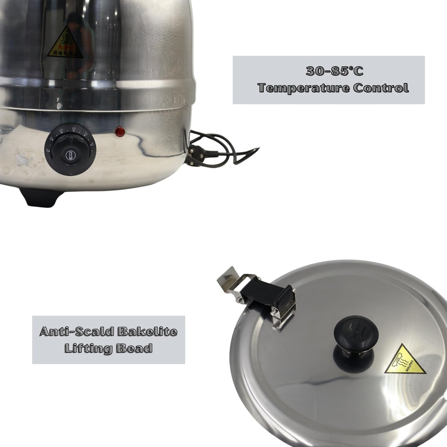 Gurubhai Equipments Electric Golden Soup Kettle Warmer, 10 Liter – Soup Warmer Tureen for Catering, Restaurants & Buffets, Ideal for Keeping Soups, Stews & Hot Foods Warm