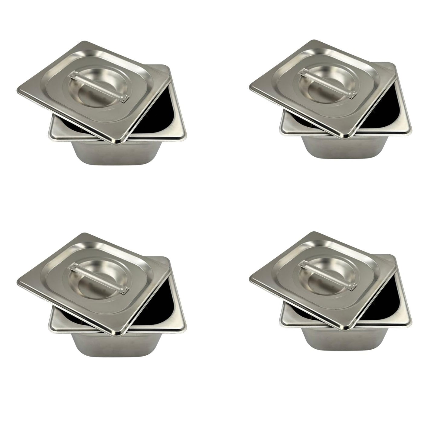 GURUBHAI EQUIPMENTS Gn Pan Food Container 1/2 100mm (4" Deep) Stainless Steel Gastronorm Pan with Lid-(Set of 1) – Easy-to-Clean Food Storage Solution for Commercial Kitchens, Catering use