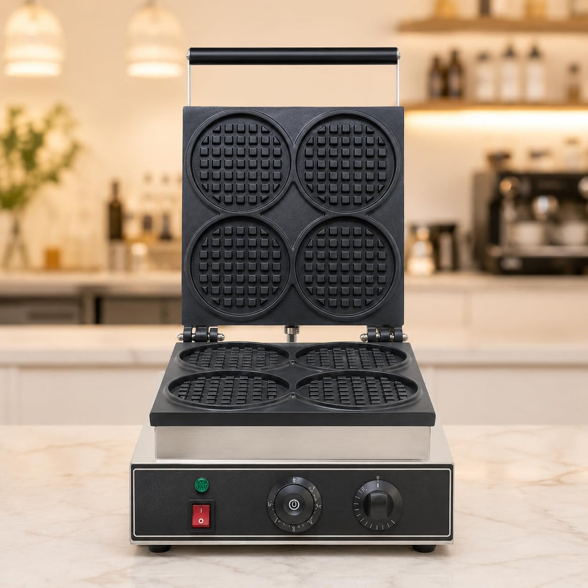 Gurubhai Equipments 4 Mould Round Waffle Maker