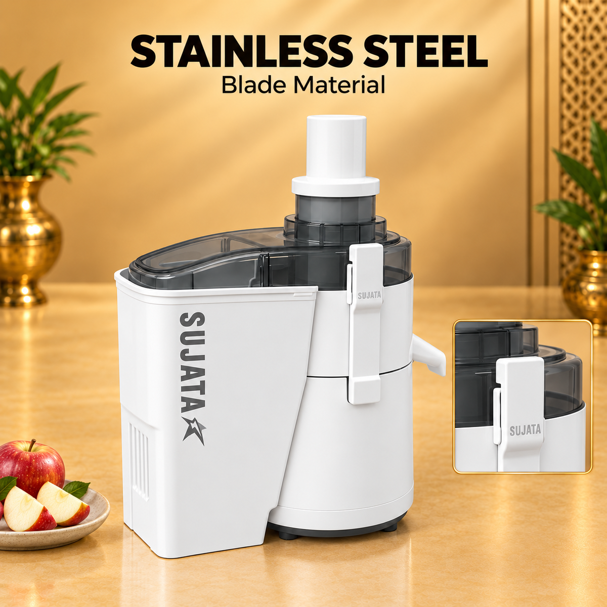 Gurubhai Equipments Sujata Powermatic Juicer – 900 W – Close-up