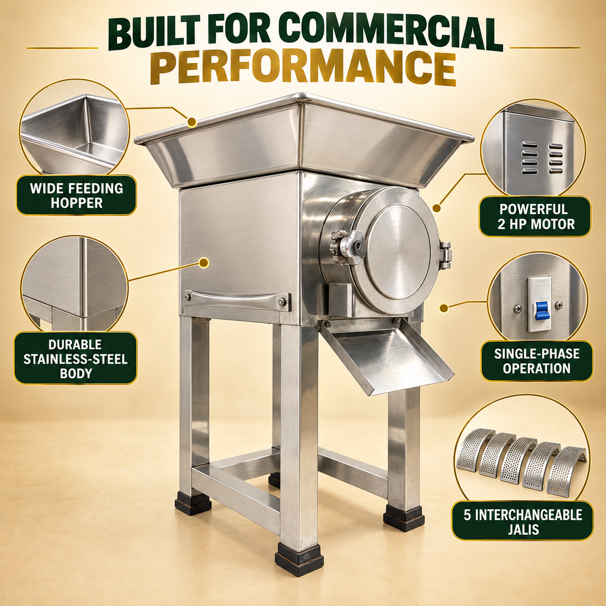 2 HP Gravy Machine – 40–50 kg/hr, Single Phase, 5 Jali - product view 8