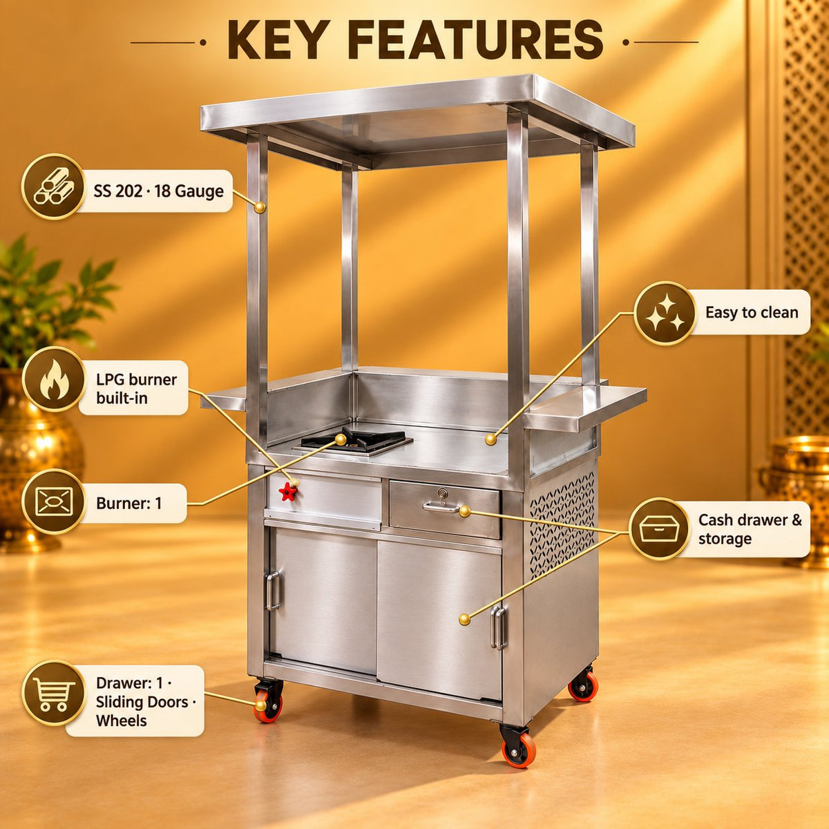 Gurubhai Equipments Tea Counter With Roof – Real-Life Use