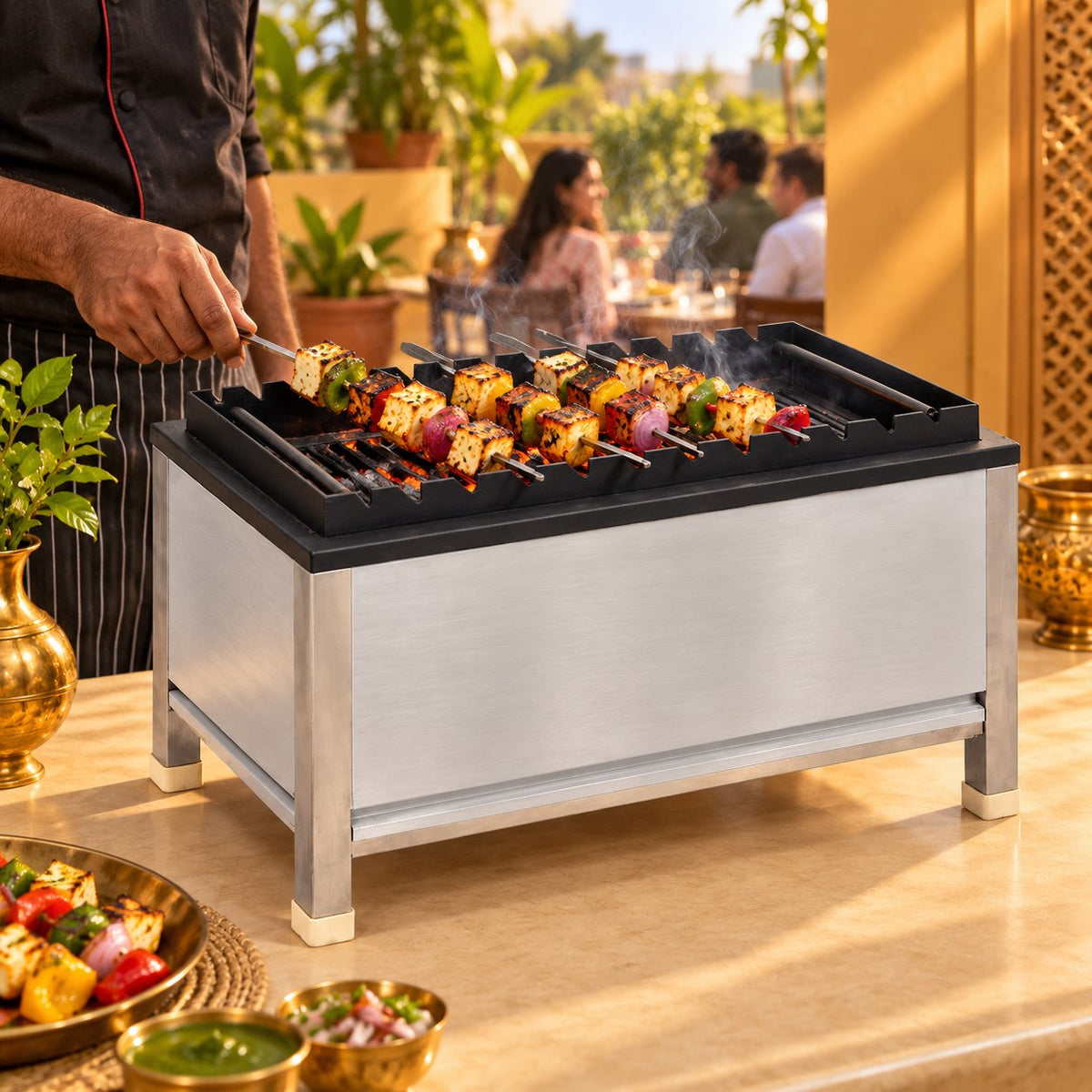 Gurubhai Equipments Table Top SS BBQ – Real-Life Use