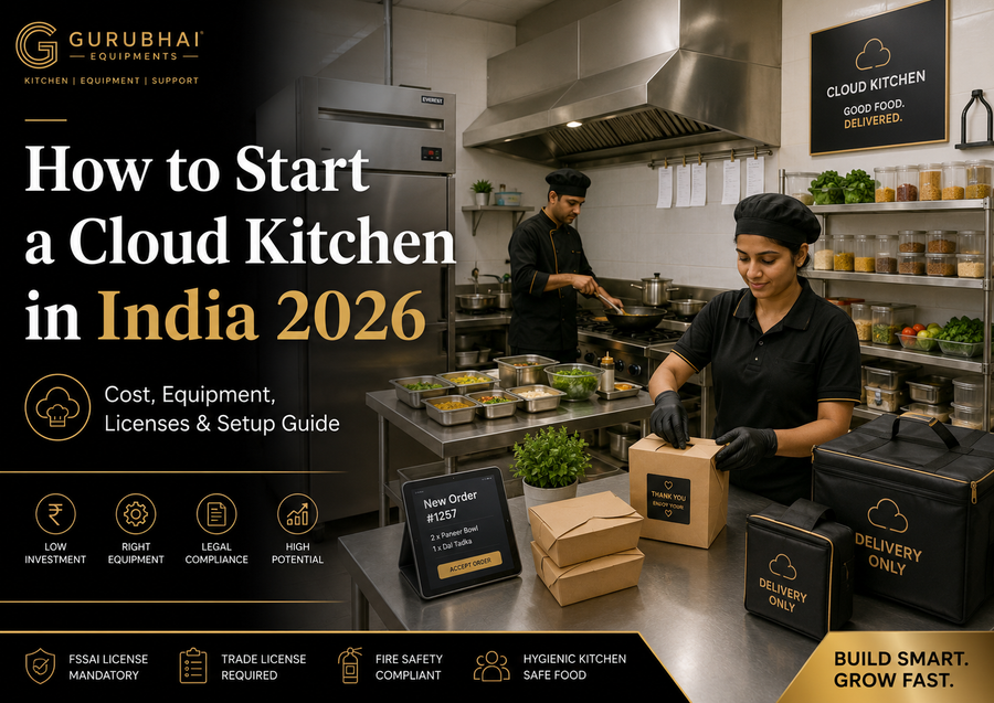 How to Start a Cloud Kitchen in India (2026): Cost, Equipment List, Licenses & Step-by-Step Guide