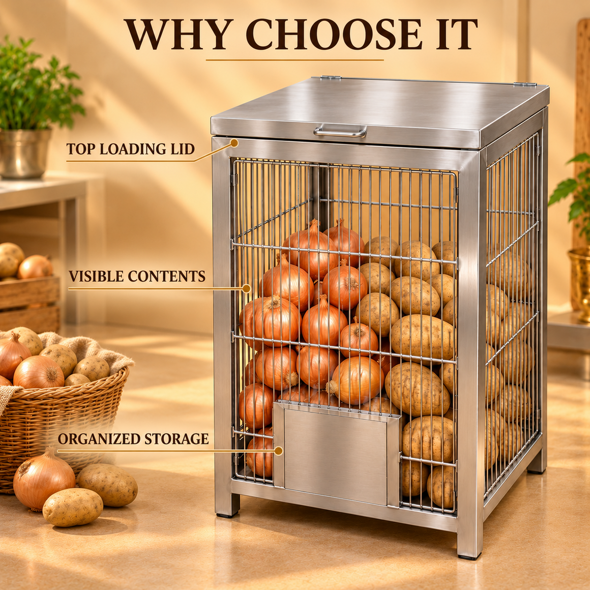 Gurubhai Equipments Onion-Potato Cage – Close-up