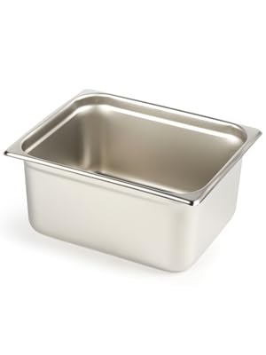 GURUBHAI EQUIPMENTS GN Pan 1/2 Size - 150mm (6" Deep) Stainless Steel Gastronorm Food Container | Commercial-Grade Storage Pan for Buffet, Catering & Restaurant Use | Durable & Easy-to-Clean