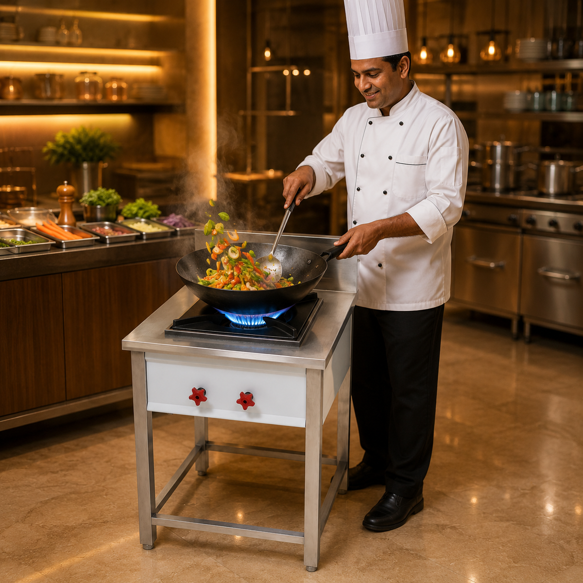 Single-Burner Stock Pot Bhatti Stove – 24 × 24 × 24 - product view 4