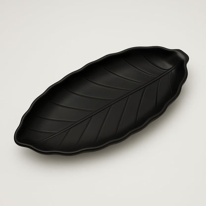 GURUBHAI EQUIPMENTS Leaf-Shaped Melamine Platter Set of 6 | 28cm Decorative Serving Trays for Snacks, Appetizers & Desserts | Matte-Finish Serving Platter for Home, Parties & Restaurants