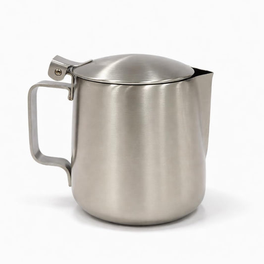Gurubhai Equipments Stainless Steel Sambar & Sauce Serving Jug with Lid (SMBHR-SRV-POT-300ML)