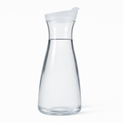 Gurubhai Equipments Water Carafe with Lid – 1 Liter Capacity – Set of 6 – Leak-Proof Clear Pitcher for Water, Juice, Wine – Elegant Design for Home, Kitchen, Office & Parties