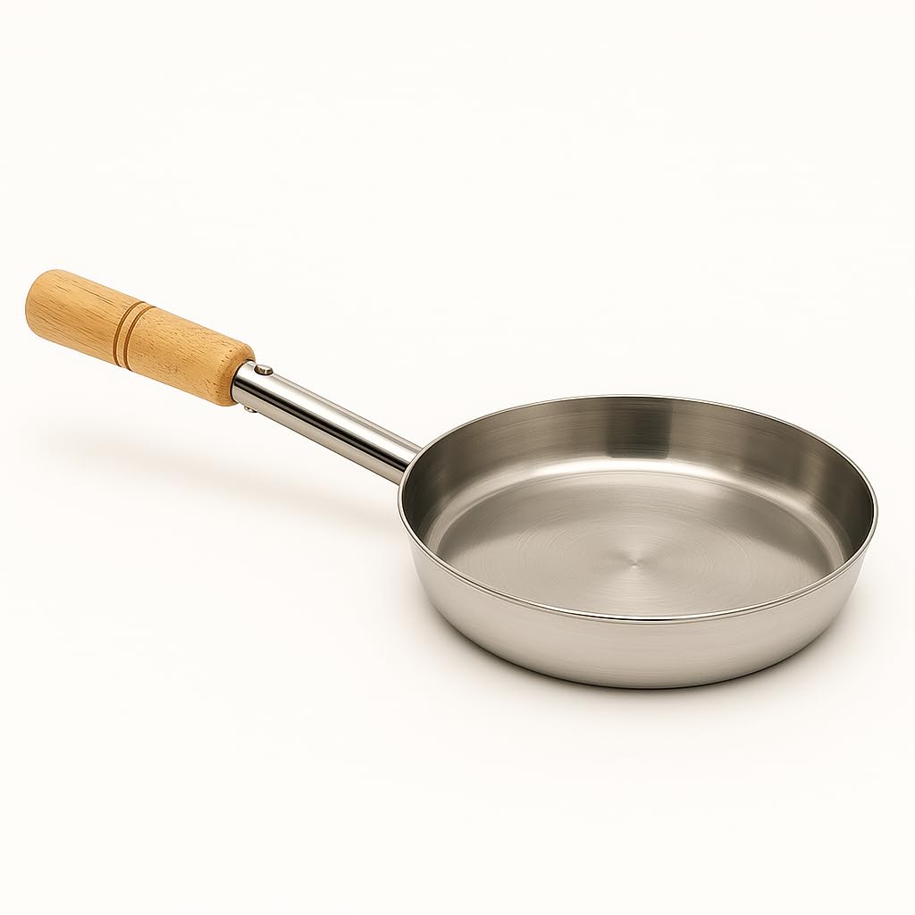 GURUBHAI EQUIPMENTS Premium Non-Stick Frying Pan with Stainless Steel Handle | Heavy Duty Fry Pan for Induction | Easy Clean Tawa for Roti, Omelette, Pancake, Cooking & Frying