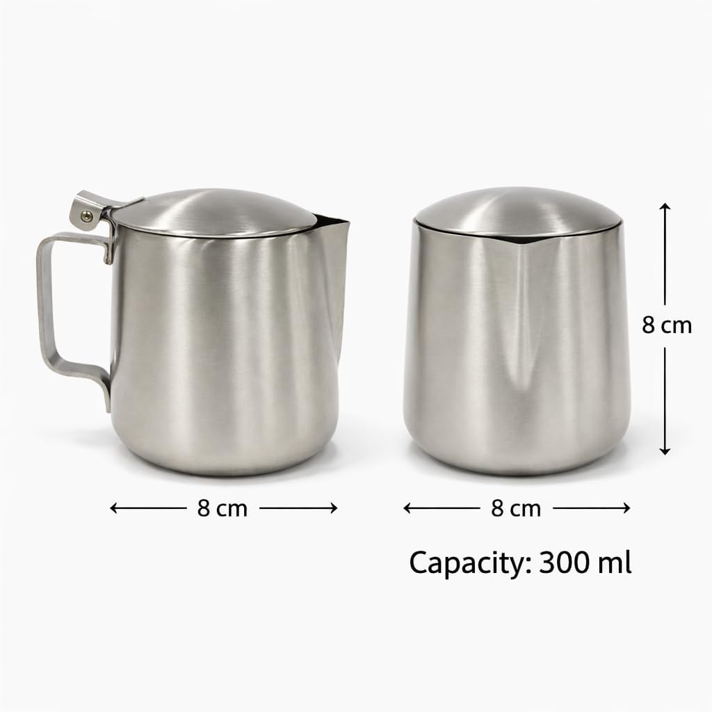 Gurubhai Equipments Stainless Steel Sambar & Sauce Serving Jug with Lid