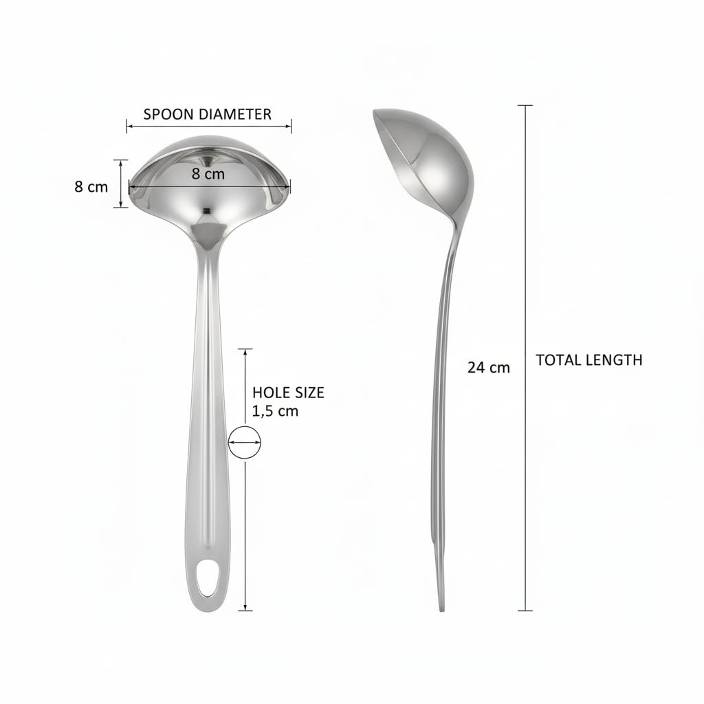Gurubhai Equipments Durable Serving Spoons for Chutney, Sauce & Pickle | Rust-Resistant, Easy-to-Clean Small Ladle for Home & Restaurant Use