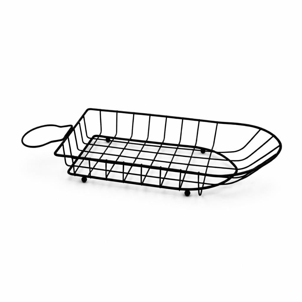 Gurubhai Equipments Metal Wire Serving Basket with Handle | Snack & French Fries Serving Tray | Restaurant Tabletop Bread & Fries Basket for Home, Cafe & Hotel