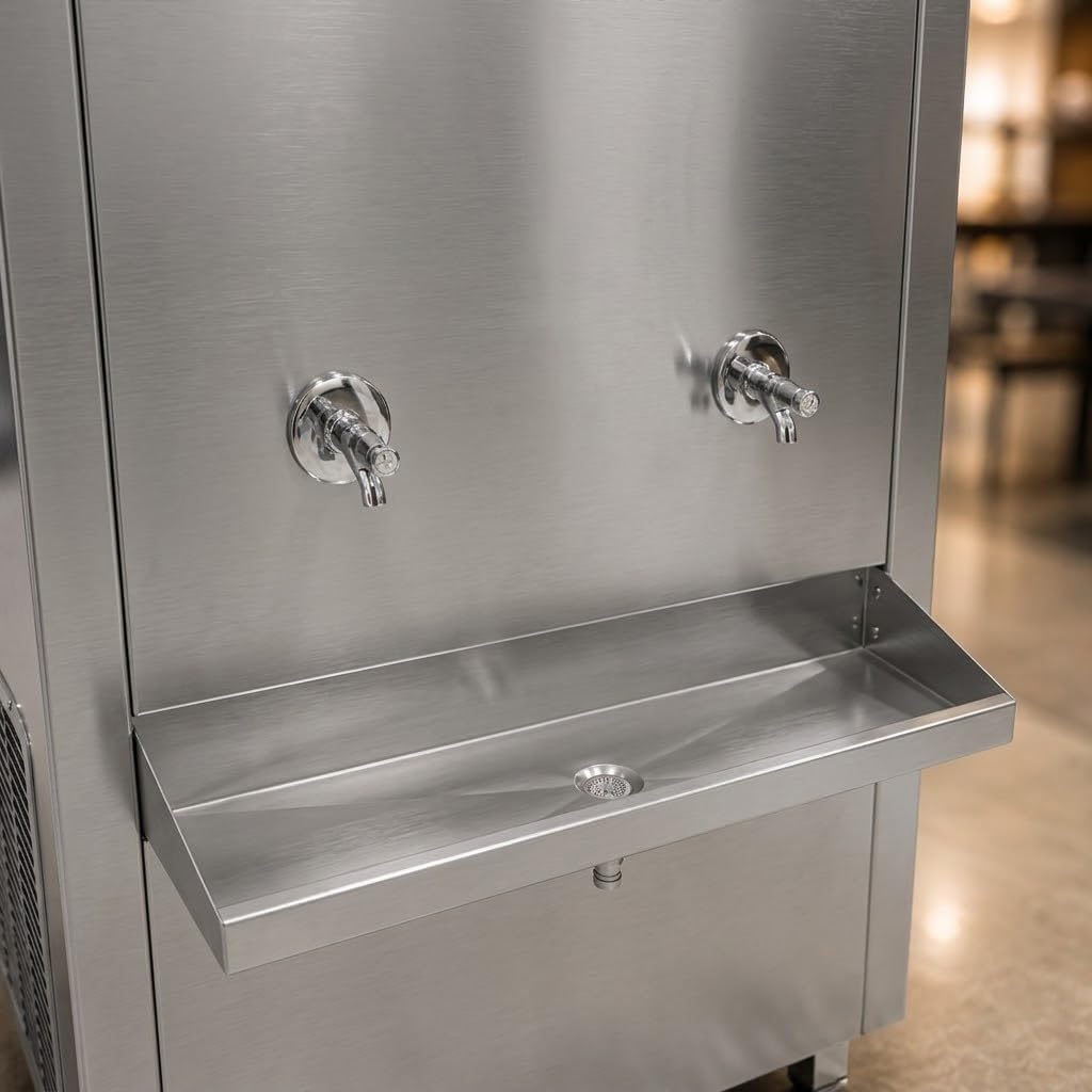 Gurubhai Equipments 40L Stainless Steel Water Cooler | Commercial Drinking Water Cooler Machine | Heavy Duty Electric Water Cooler for Office, School & Restaurant