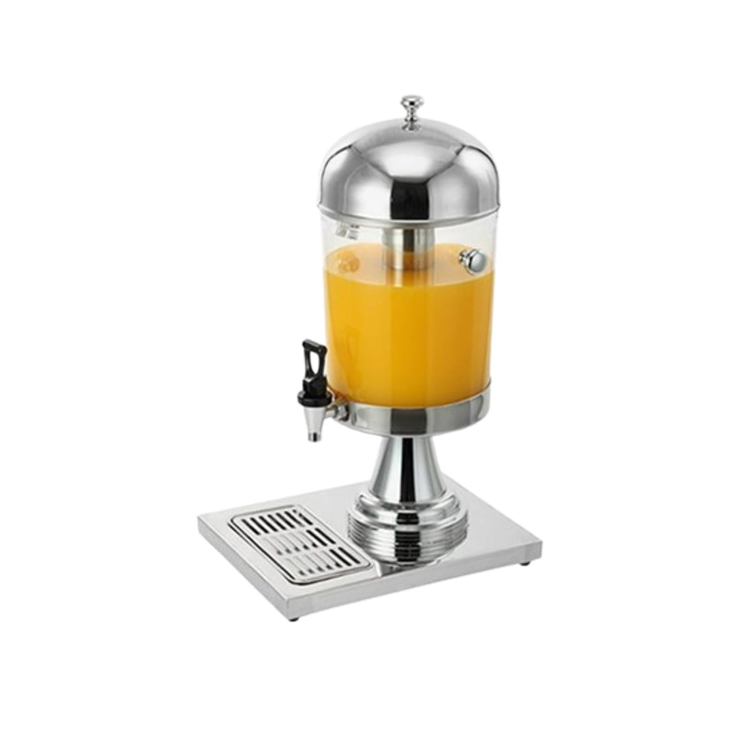 Gurubhai Equipments 10L Glass Beverage Dispenser with Gold Stand – Tea, Coffee & Juice Dispenser with Dome Lid | Decorative Drink Dispenser for Parties, Buffets, Catering & Events