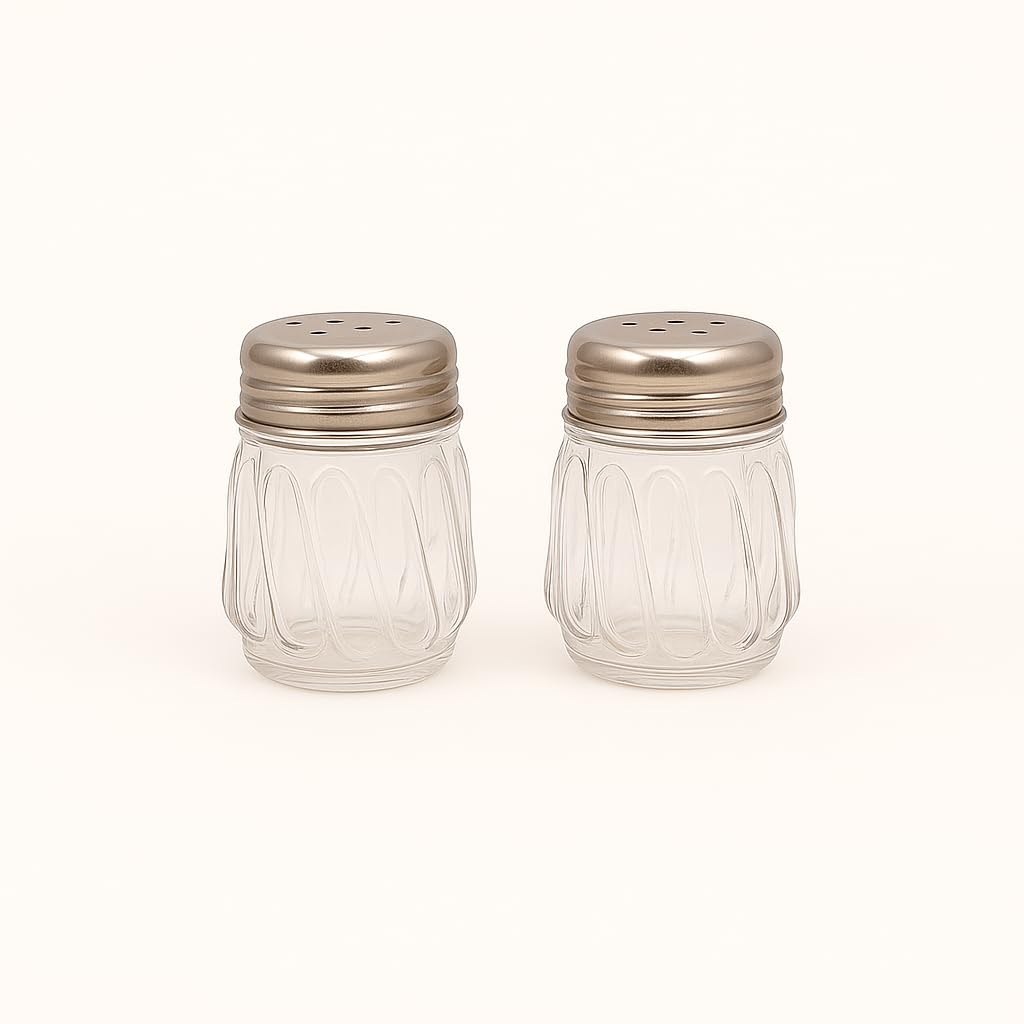 Gurubhai Equipments Chili Flakes & Oregano Dispenser Spice Shaker Bottles with Stainless Steel Lids | Seasoning Containers for Pizza, Pasta, Kitchen & Restaurant Use