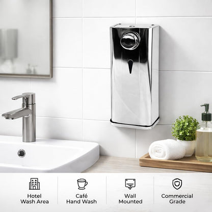 Gurubhai Equipments Stainless Steel Wall Mounted Soap Dispenser 1000 ml | Manual Liquid Soap & Sanitizer Dispenser for Bathroom, Hotel, Office, Hospital & Restaurant (1000 ml)