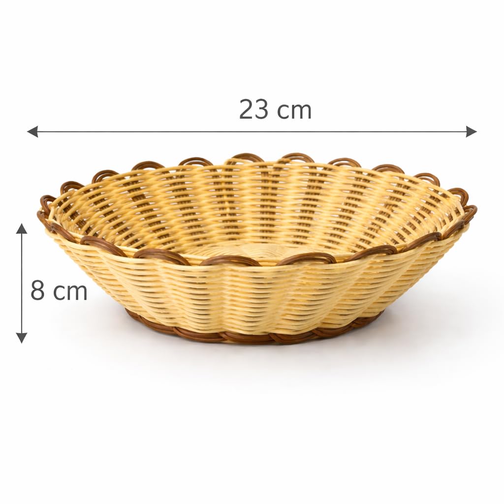 Gurubhai Equipments Wicker Basket with Handle, Handwoven Storage and Carry Basket for Home, Kitchen, Laundry and Gift Hampers