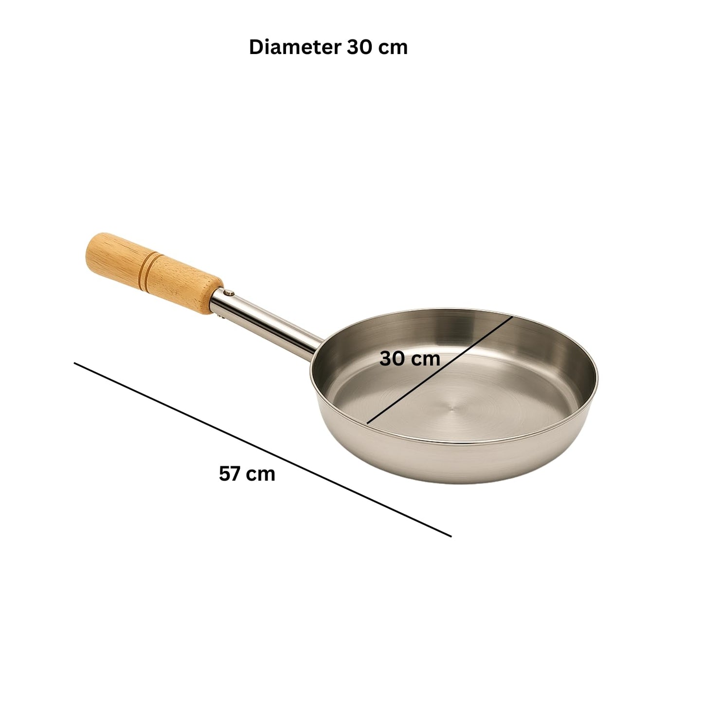 GURUBHAI EQUIPMENTS Premium Non-Stick Frying Pan with Stainless Steel Handle | Heavy Duty Fry Pan for Induction | Easy Clean Tawa for Roti, Omelette, Pancake, Cooking & Frying