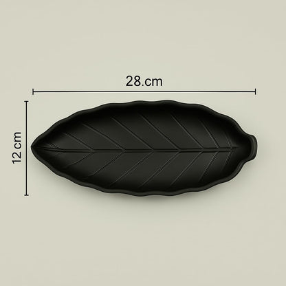 GURUBHAI EQUIPMENTS Leaf-Shaped Melamine Platter Set of 6 | 28cm Decorative Serving Trays for Snacks, Appetizers & Desserts | Matte-Finish Serving Platter for Home, Parties & Restaurants