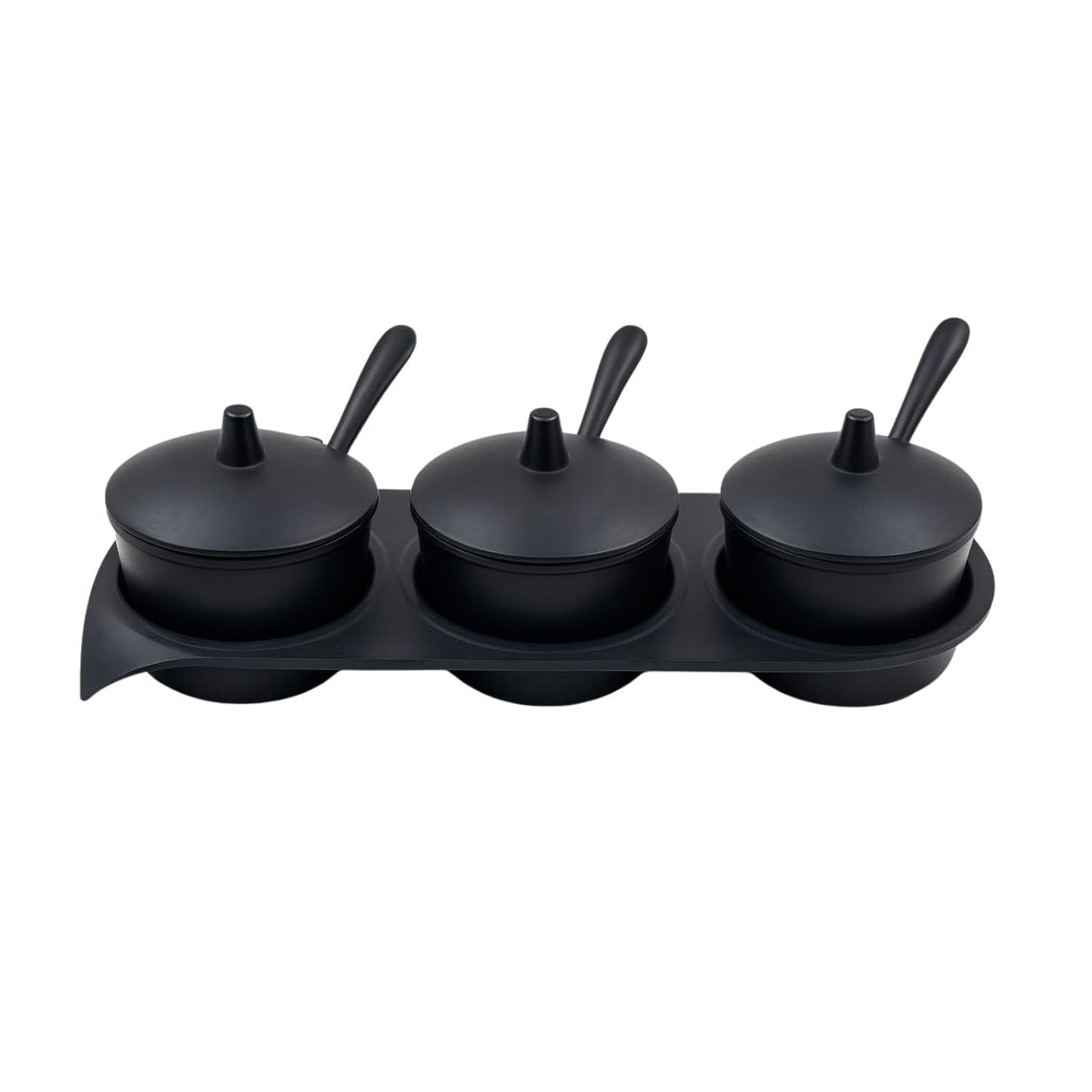 GURUBHAI EQUIPMENTS Melamine Gravy Serving Bowls with Handles | Durable Heat-Resistant Break-Resistant Oval Serving Dish for Curry, Dal, Sabzi & Starters | Black | for Home, Hotel & Restaurant Use