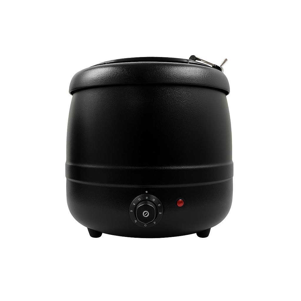 Gurubhai Equipments Electric Golden Soup Kettle Warmer, 10 Liter – Soup Warmer Tureen for Catering, Restaurants & Buffets, Ideal for Keeping Soups, Stews & Hot Foods Warm