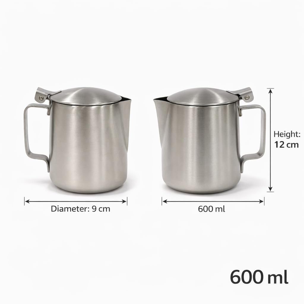 Gurubhai Equipments Stainless Steel Sambar & Sauce Serving Jug with Lid