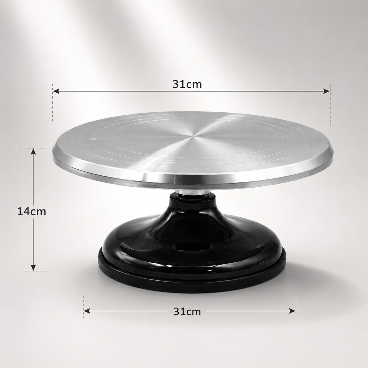 Gurubhai Equipments Stainless Steel Cake Turntable with Non-Slip Base | 360° Rotating Cake Decorating Stand for Icing, Frosting & Baking | Heavy Duty Cake Stand for Home & Professional Bakers