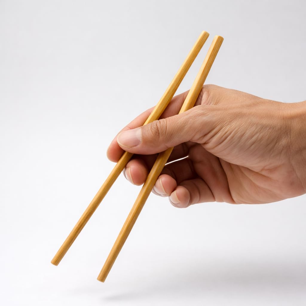 Gurubhai Equipments Bamboo Chopsticks | Natural Wooden Reusable Asian Dining Utensils for Noodles, Sushi, Rice & Chinese Food 20 pc