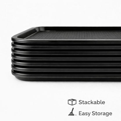 Gurubhai Equipments Serving Tray Heavy-Duty Rectangular Fast Food Trays for Restaurant, Cafeteria, Kitchen & Home Use | Easy-to-Clean, Non-Slip Food Serving Trays