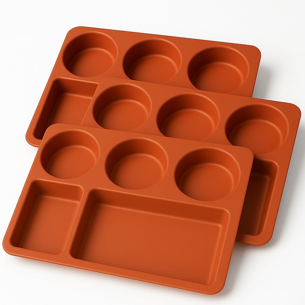 GURUBHAI EQUIPMENTS 5-Compartment Plastic Dinner Plate – Unbreakable Rectangular Partition Thali for Meals, Lunch & Dinner | Lightweight Tray for Home, Hostel, Canteen & Restaurant Use