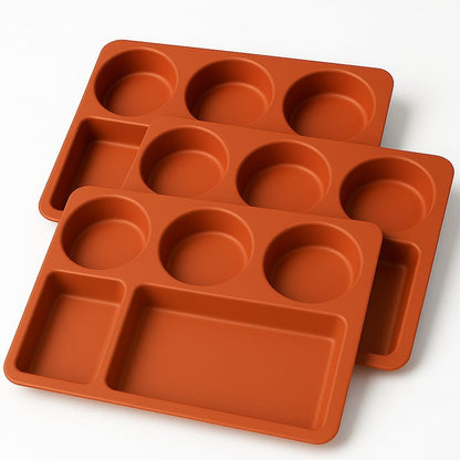 GURUBHAI EQUIPMENTS 5-Compartment Plastic Dinner Plate – Unbreakable Rectangular Partition Thali for Meals, Lunch & Dinner | Lightweight Tray for Home, Hostel, Canteen & Restaurant Use