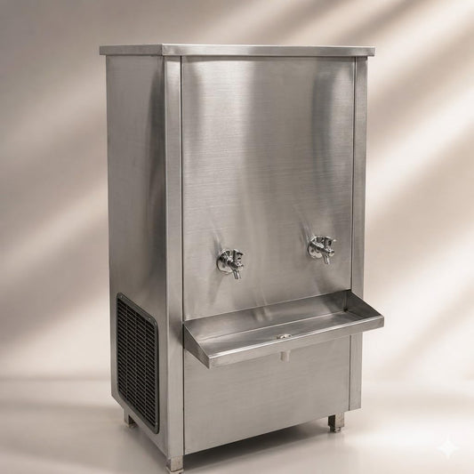 Gurubhai Equipments 150L Stainless Steel Water Cooler | Commercial Drinking Water Cooler Machine | Heavy Duty Electric Water Cooler for Office, School & Restaurant