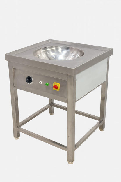 Gurubhai Equipments Electric Kadai for Commercial Use | Stainless Steel Body with Deep Bowl & Drain | Heavy-Duty Countertop Griddle Appliance for Hotel, Restaurant & Catering Kitchen