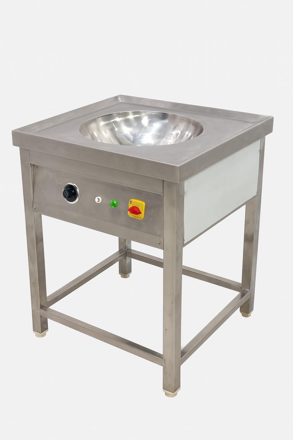 Gurubhai Equipments Electric Kadai for Commercial Use | Stainless Steel Body with Deep Bowl & Drain | Heavy-Duty Countertop Griddle Appliance for Hotel, Restaurant & Catering Kitchen