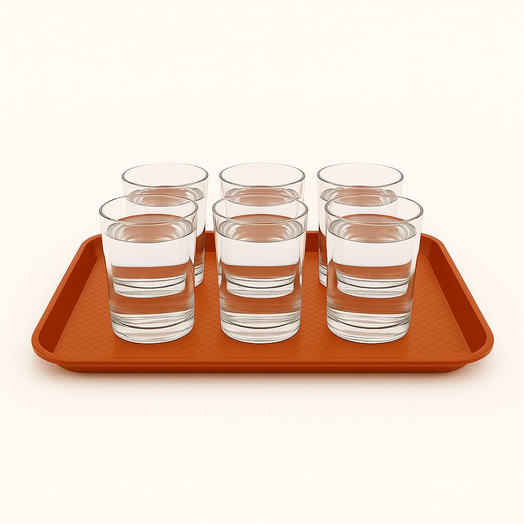 Gurubhai Equipments Serving Tray Heavy-Duty Rectangular Fast Food Trays for Restaurant, Cafeteria, Kitchen & Home Use | Easy-to-Clean, Non-Slip Food Serving Trays