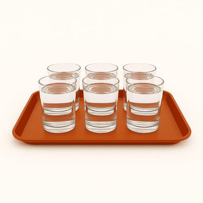 Gurubhai Equipments Serving Tray Heavy-Duty Rectangular Fast Food Trays for Restaurant, Cafeteria, Kitchen & Home Use | Easy-to-Clean, Non-Slip Food Serving Trays