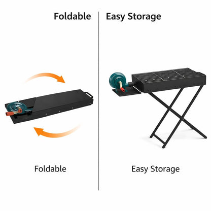 Gurubhai Equipments Commercial Charcoal Grill with Blower & Stand | Heavy Duty Barbecue Bhatti for Roasting & Grilling | Coal BBQ Grill for Restaurants, Catering & Outdoor Cooking
