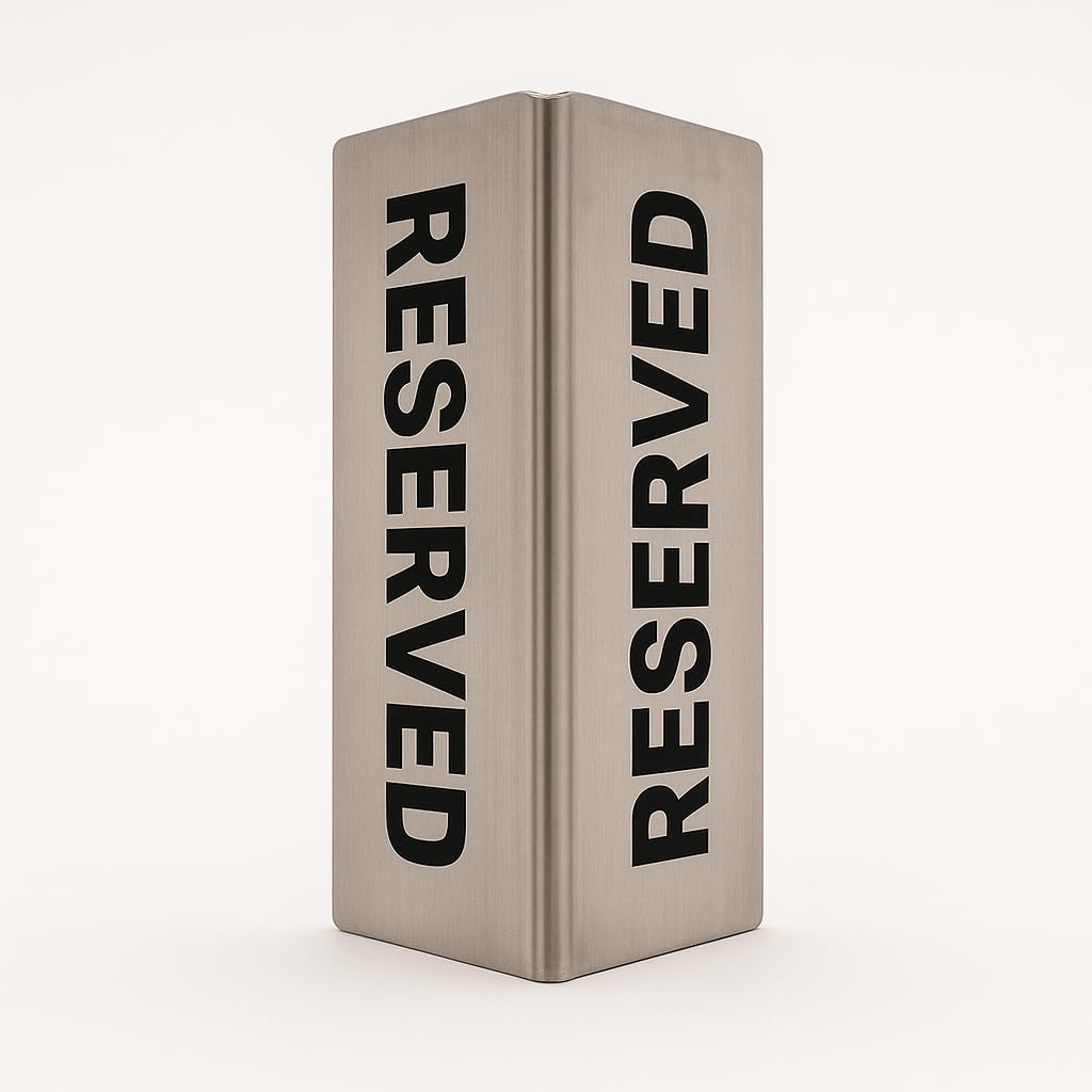 Gurubhai Equipments Reserved Table Sign – Set of 6 | Double-Sided "RESERVED" Sign for Restaurant Tables, Cafes, Banquets & Events – Durable & Easy to Read