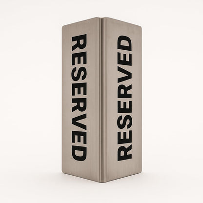 Gurubhai Equipments Reserved Table Sign – Set of 6 | Double-Sided "RESERVED" Sign for Restaurant Tables, Cafes, Banquets & Events – Durable & Easy to Read