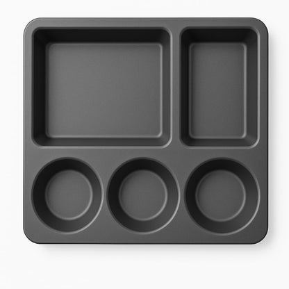 GURUBHAI EQUIPMENTS 5-Compartment Plastic Dinner Tray – Stackable Meal Serving Plate for Canteen, Hostel, School & Office Cafeteria | Durable Polypropylene Partition Thali