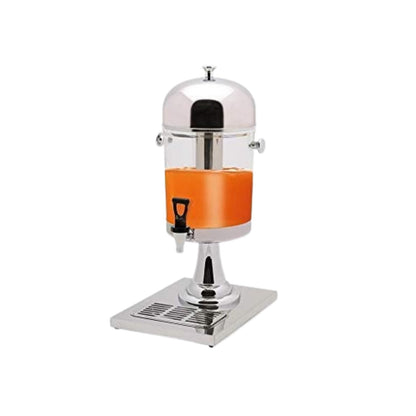 Gurubhai Equipments 10L Glass Beverage Dispenser with Gold Stand – Tea, Coffee & Juice Dispenser with Dome Lid | Decorative Drink Dispenser for Parties, Buffets, Catering & Events