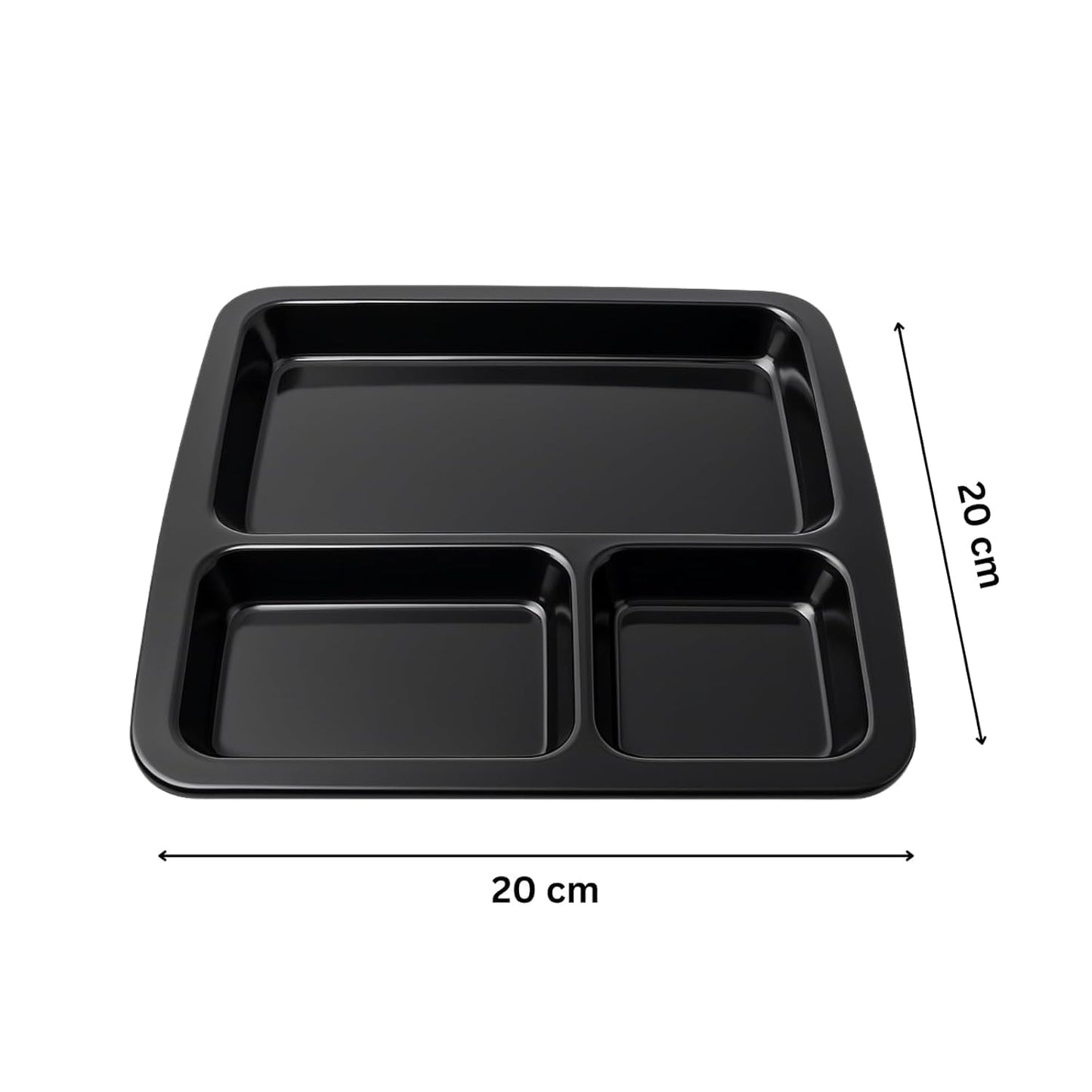 GURUBHAI EQUIPMENTS Compartment Plastic Dinner Tray – Stackable Meal Serving Plate for Canteen, Hostel, School & Office Cafeteria | Durable Partition Thali for Lunch & Dinner (PAVBHJ-PLT-Pack-2)