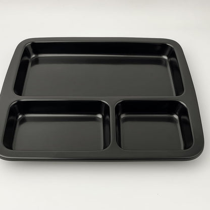 GURUBHAI EQUIPMENTS Melamine Pav Bhaji Plate – Set of 6 Durable Break-Resistant 3-Section Tray for Serving Pav Bhaji, Snacks, Chutneys | Easy-to-Clean Compartment Plate for Restaurants & Home