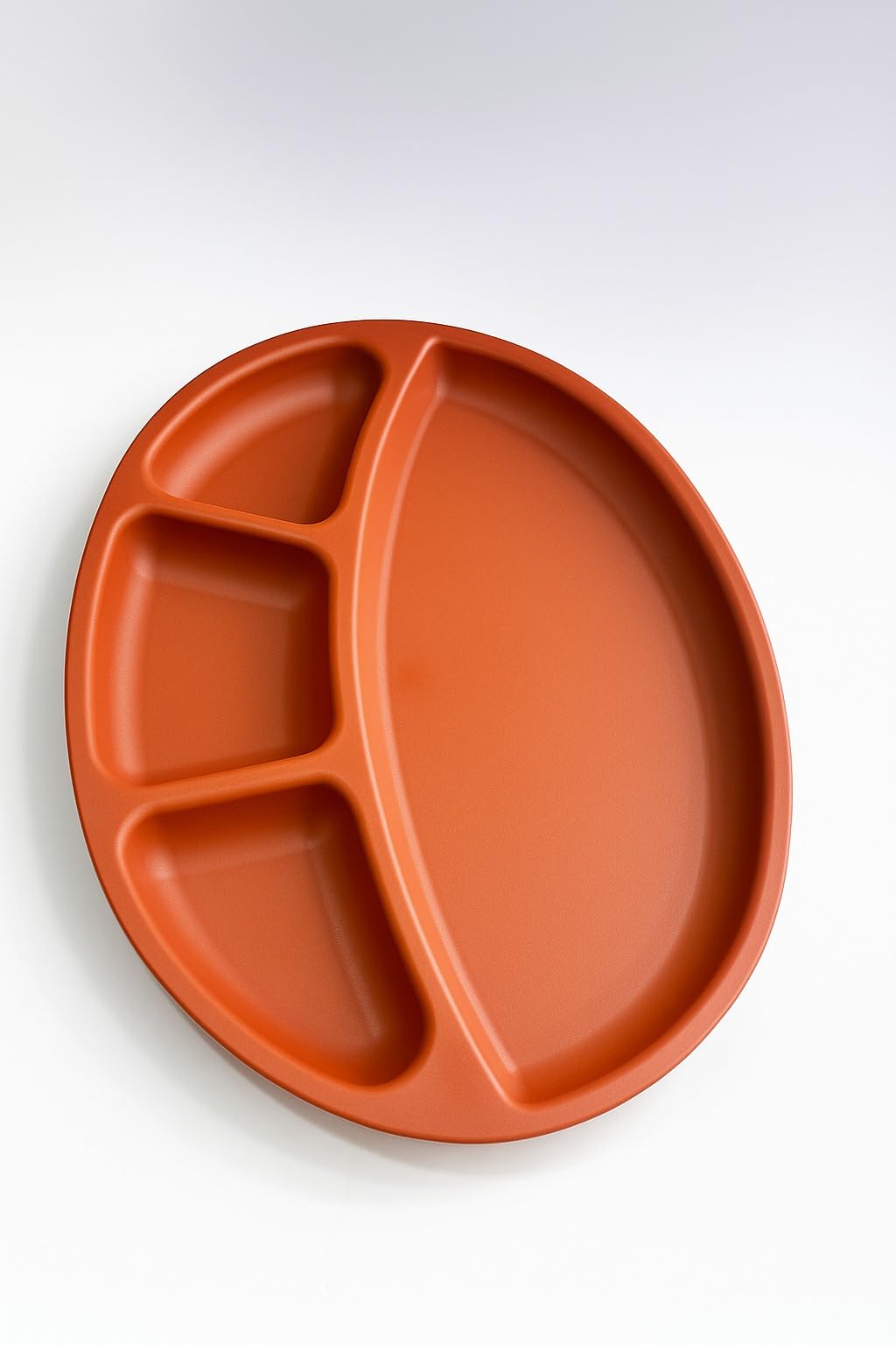GURUBHAI EQUIPMENTS 4-Compartment Plastic Dinner Plate – Pack of 3 | Durable Partition Thali for Meals | Unbreakable & Lightweight for Home, Hotel, Restaurant & Canteen Use