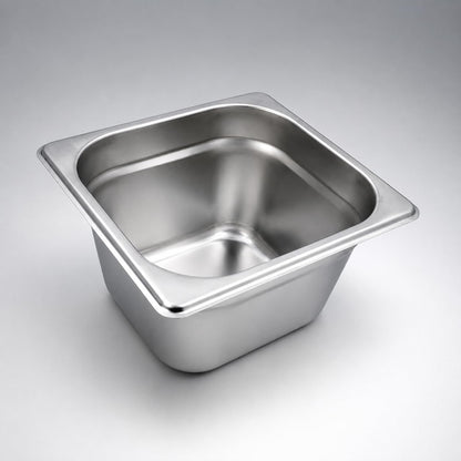 GURUBHAI EQUIPMENTS GN Pan Food Container 1/6 100mm (4" Deep) – Stainless Steel Gastronorm Pan, Easy-to-Clean Food Storage Solution for Commercial Kitchens & Catering Use