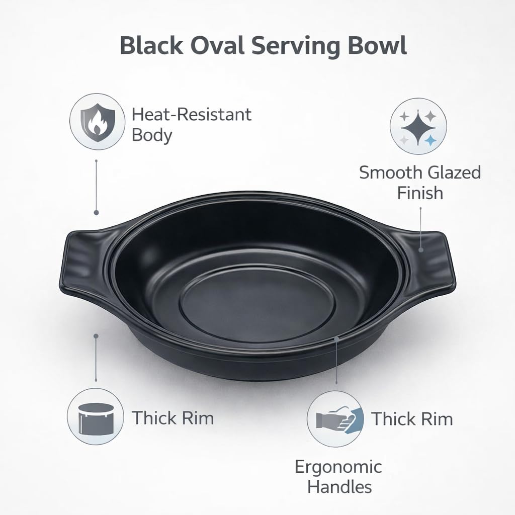 GURUBHAI EQUIPMENTS Melamine Gravy Serving Bowls with Handles | Durable Heat-Resistant Serving Dish for Curry, Dal, Sabzi & Starters | for Home, Hotel & Restaurant Use